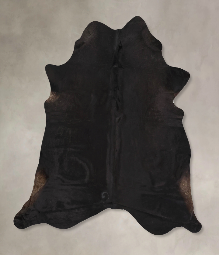 Solid Black X-Large Brazilian Cowhide Rug 7'2"H x 6'4"W #B14041 by Hudson Hides