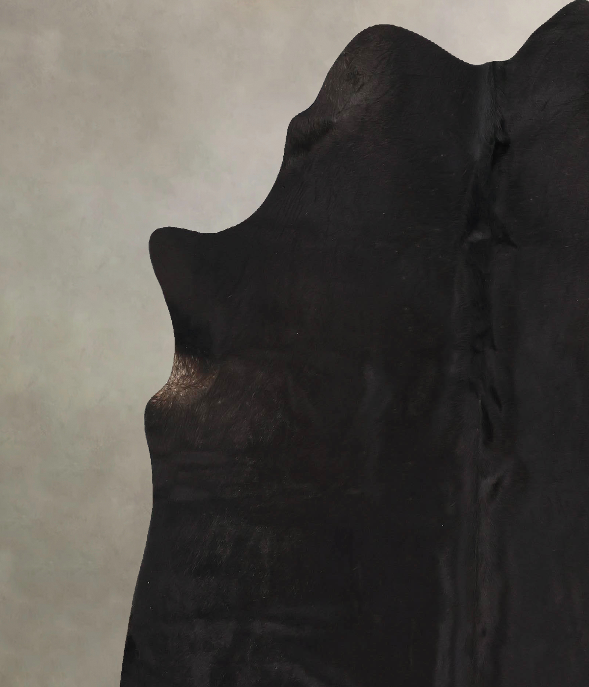 Solid Black Cowhide Rug #B14041