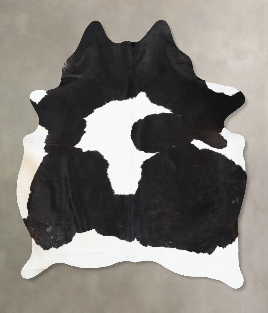 Black and White X-Large Brazilian Cowhide Rug 7'7"H x 6'1"W #B14046 by Hudson Hides