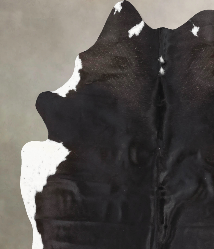 Black and White X-Large Brazilian Cowhide Rug 7'7"H x 6'2"W #B14055 by Hudson Hides