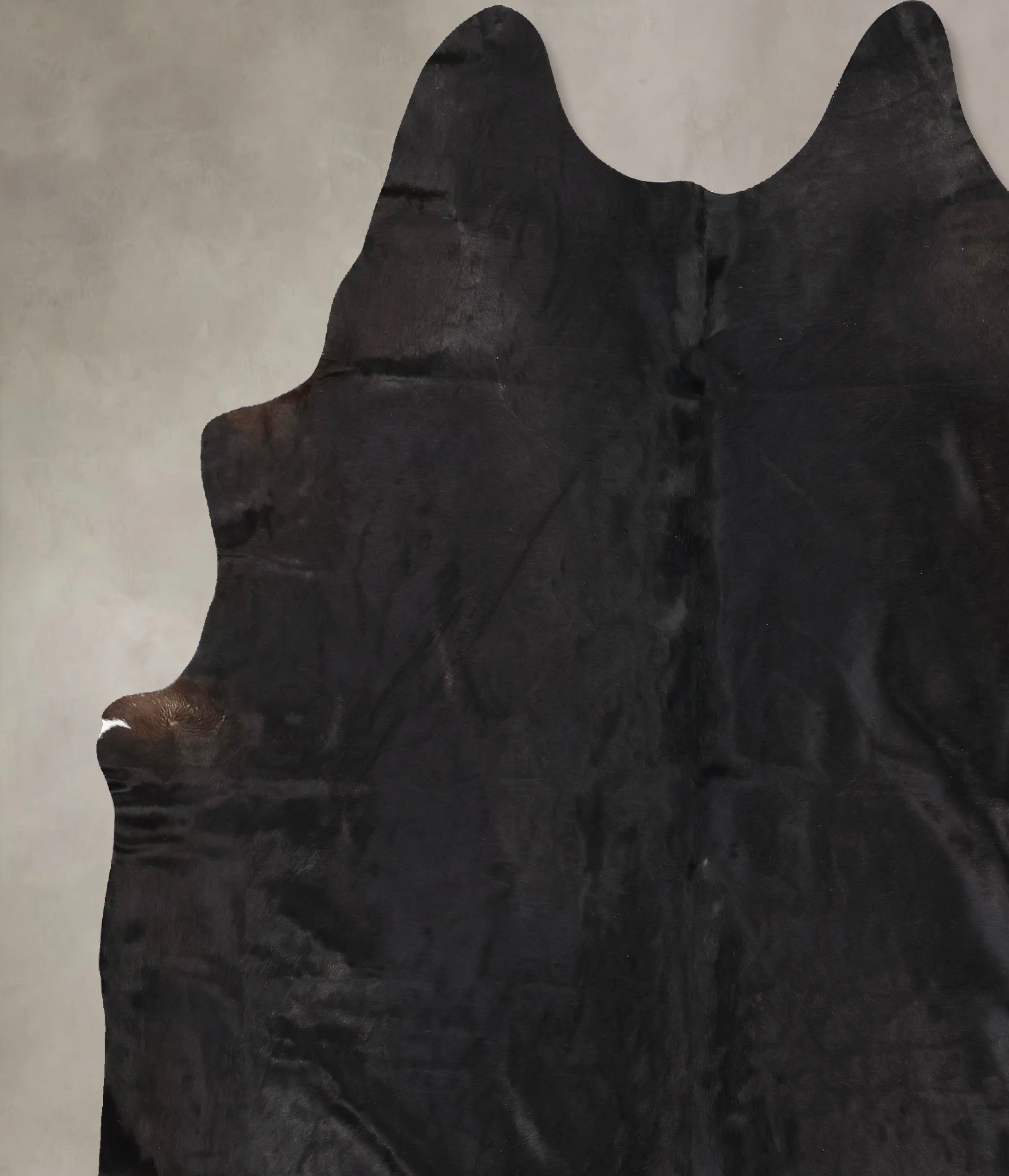 Solid Black Cowhide Rug #B14057
