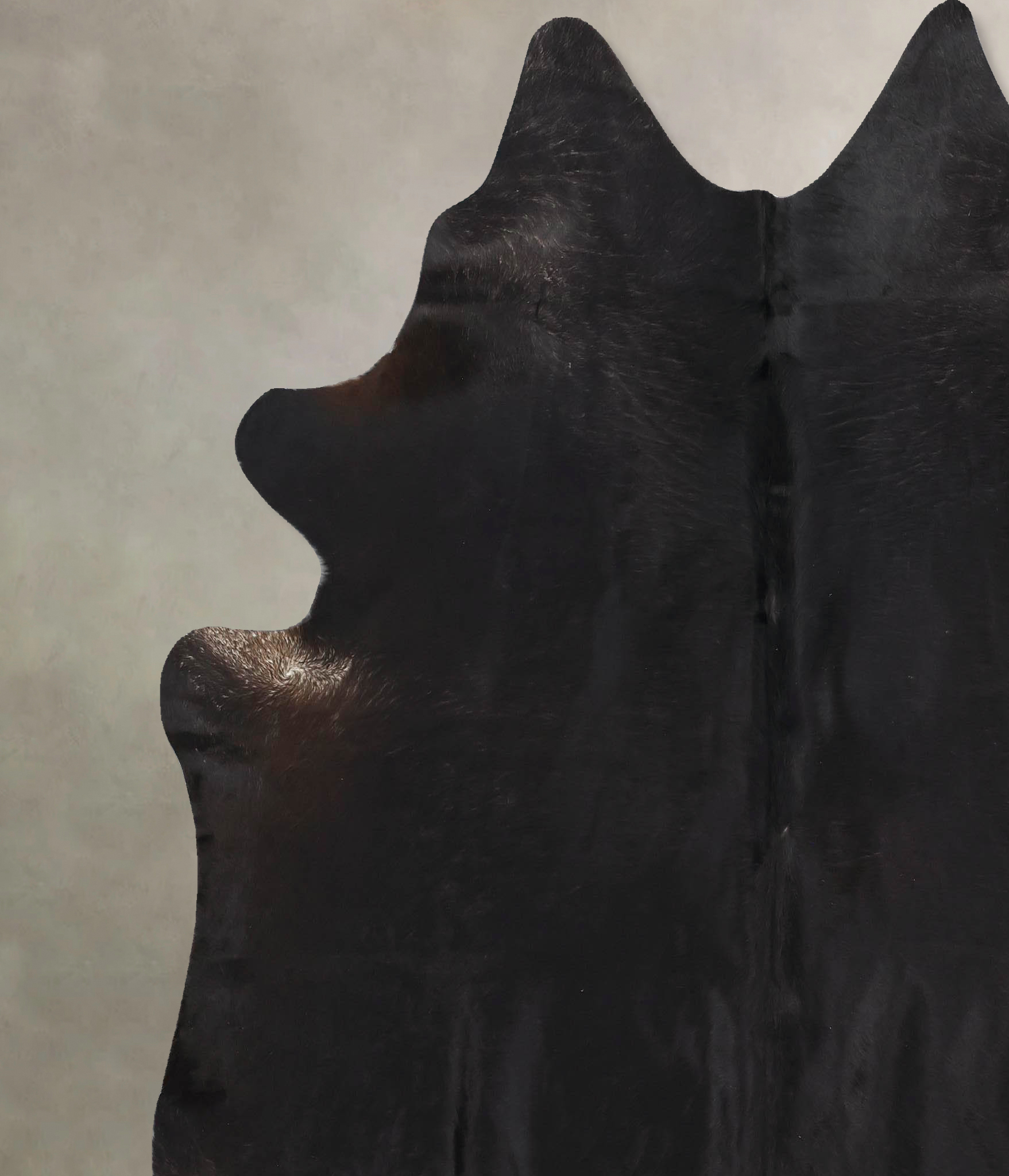 Solid Black Cowhide Rug #B14064