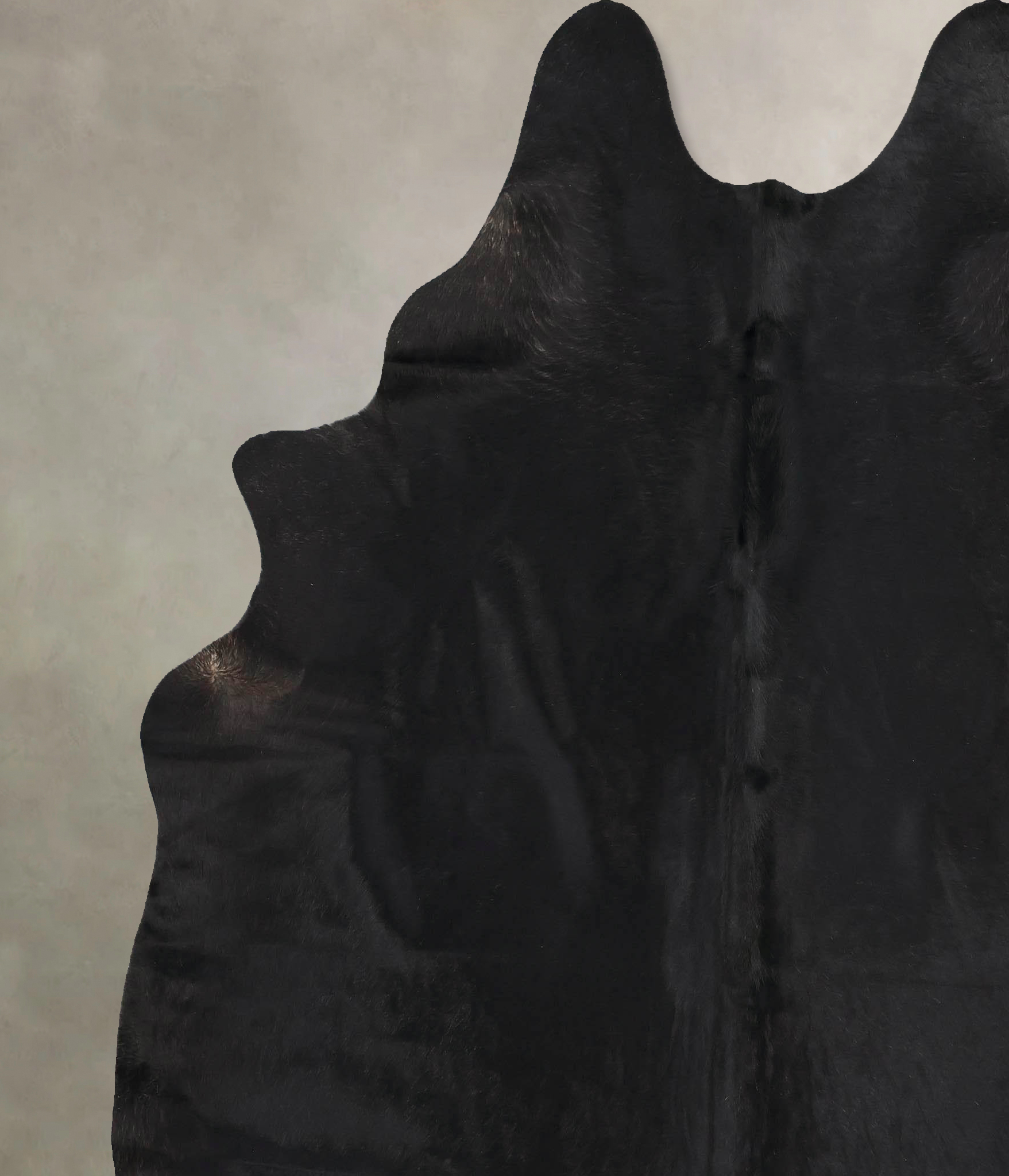 Solid Black Cowhide Rug #B14067