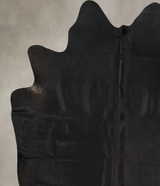 Solid Black X-Large Brazilian Cowhide Rug 7'2"H x 6'3"W #B14069 by Hudson Hides