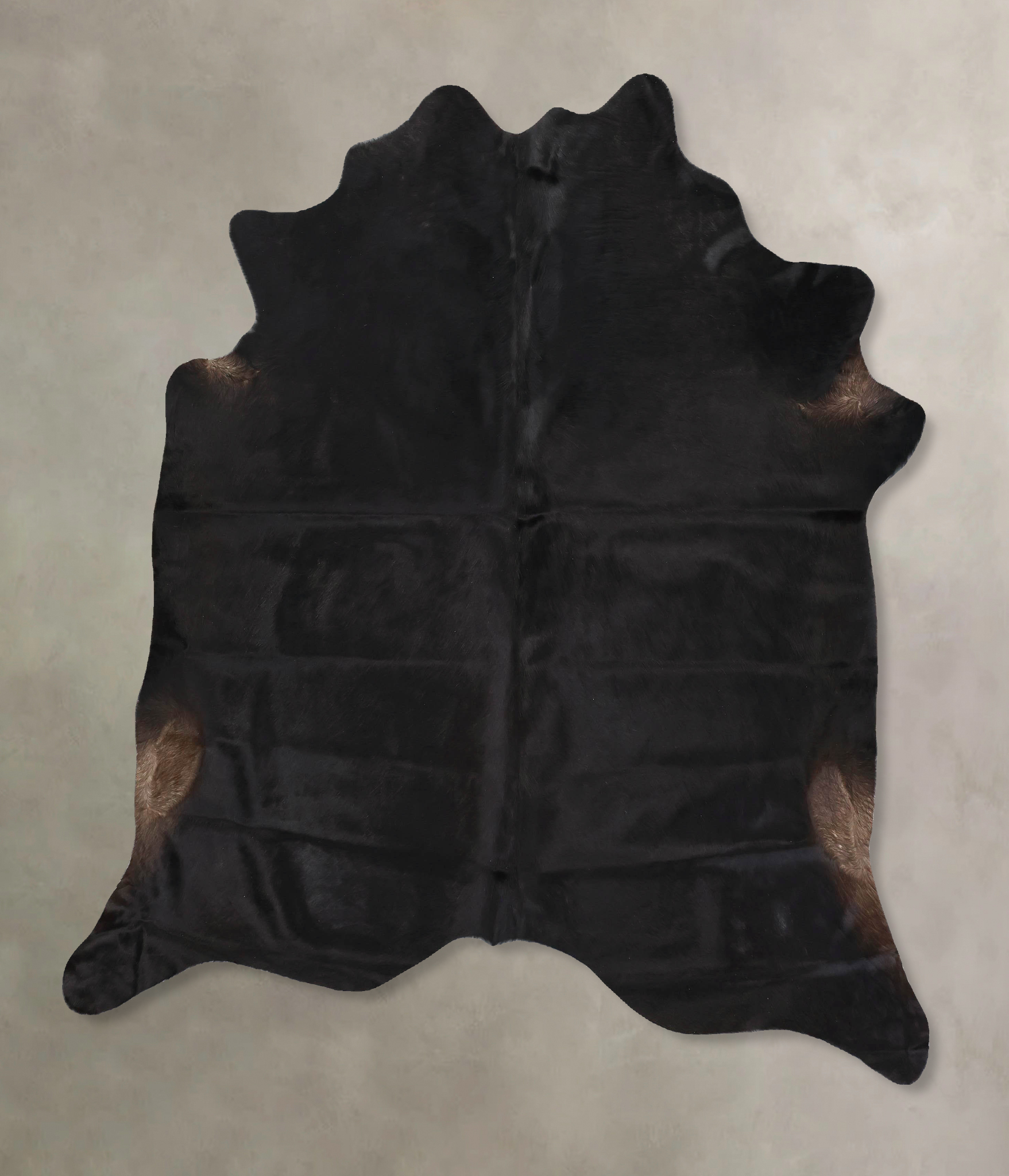 Solid Black Cowhide Rug #B14070