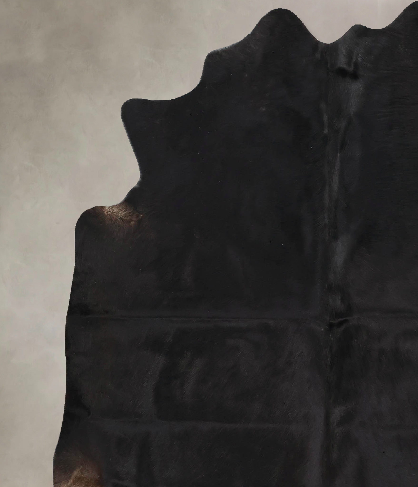 Solid Black Cowhide Rug #B14070