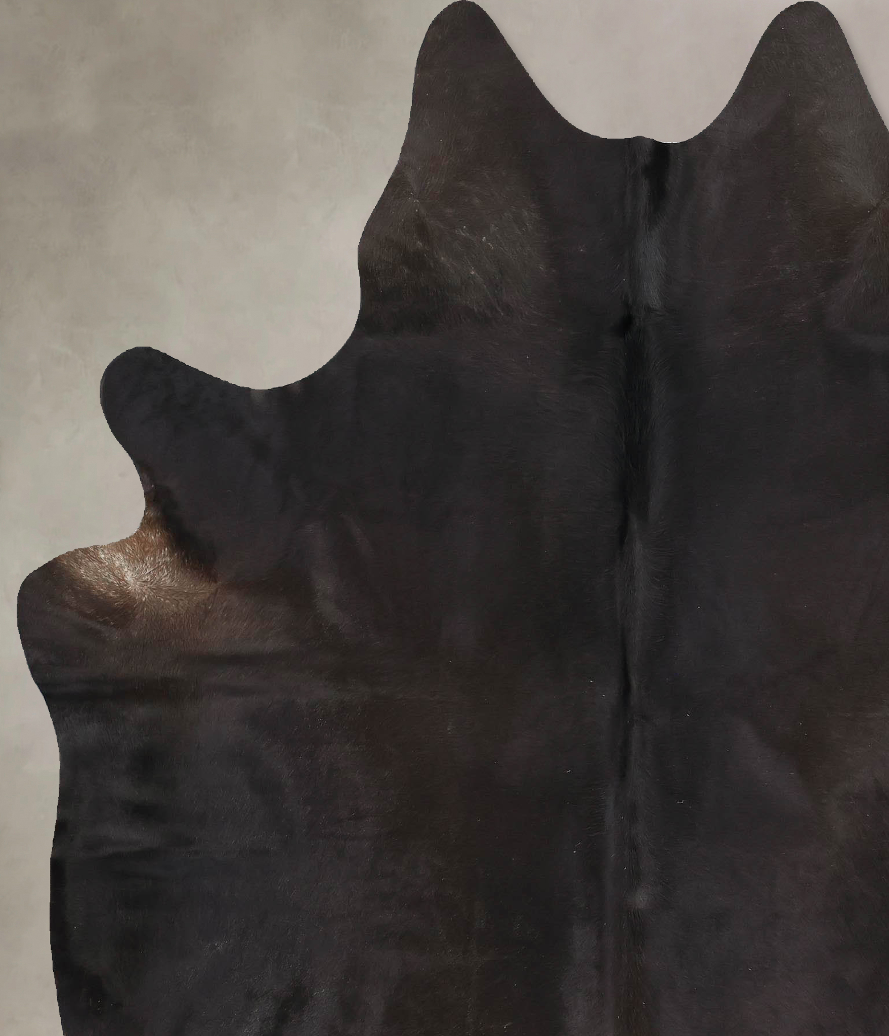Solid Black Cowhide Rug #B14071