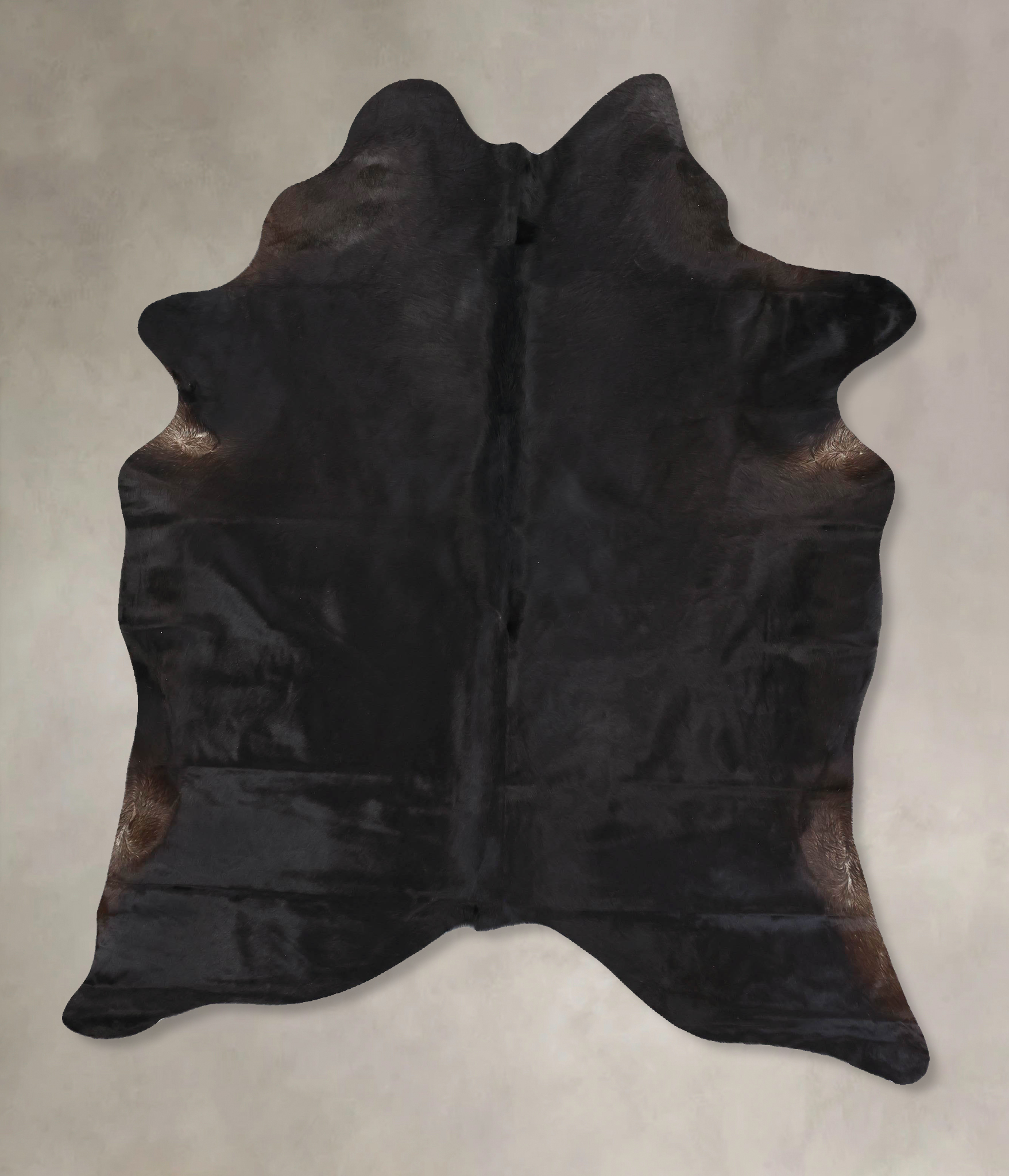 Solid Black Cowhide Rug #B14072