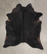 Solid Black X-Large Brazilian Cowhide Rug 7'7"H x 6'0"W #B14072 by Hudson Hides