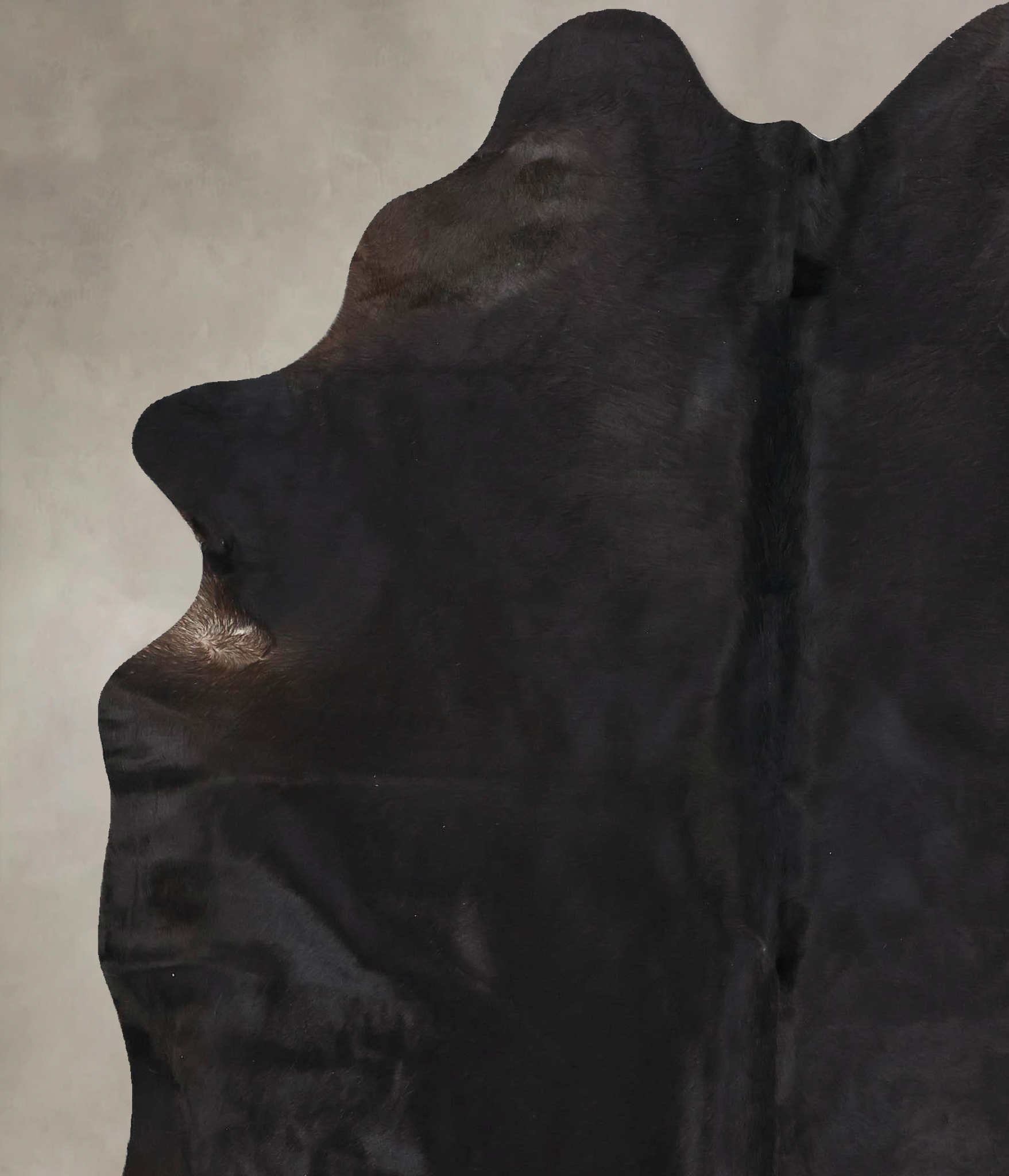 Solid Black Cowhide Rug #B14072