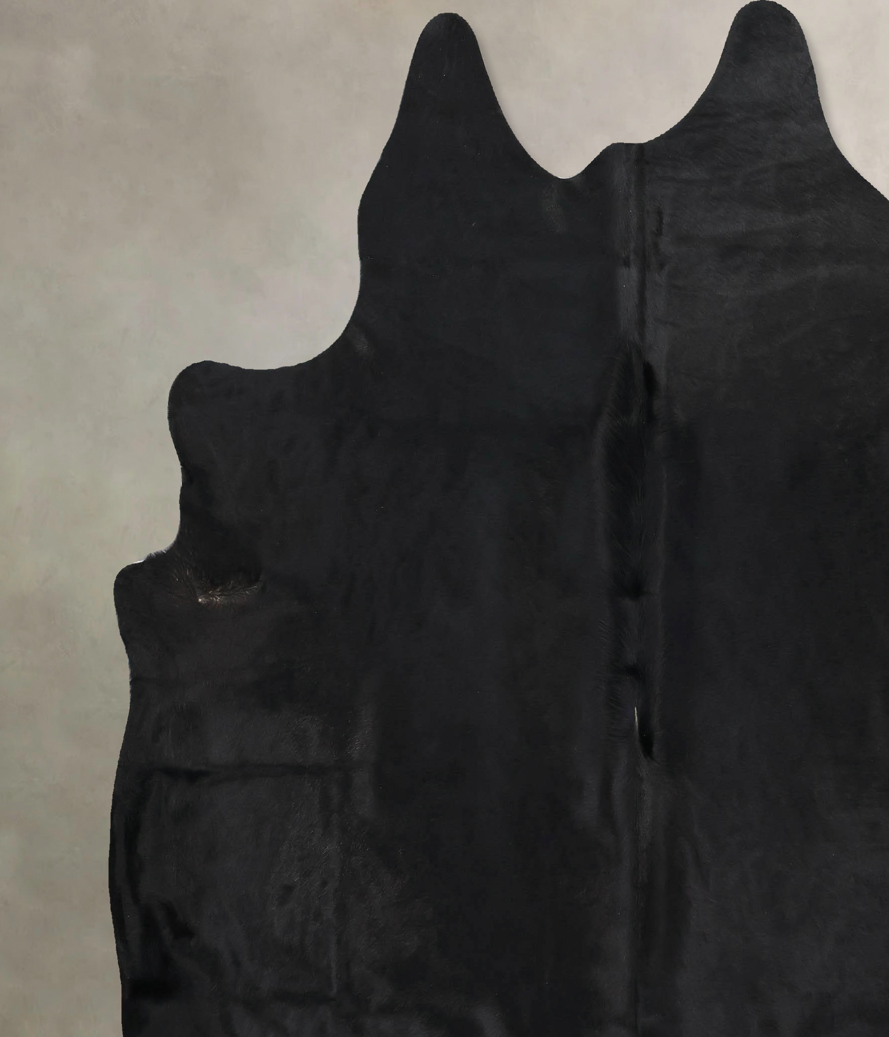 Solid Black Cowhide Rug #B14080