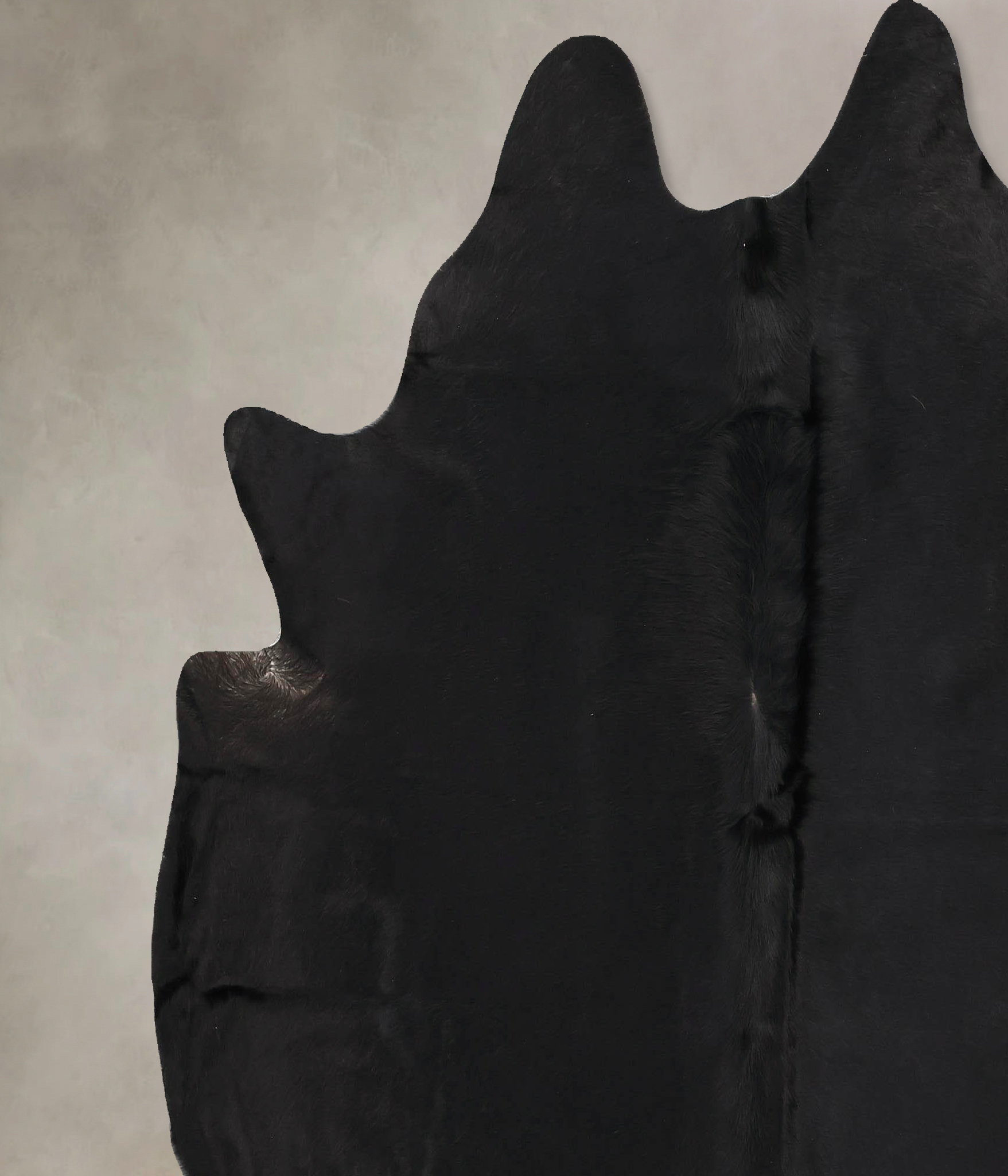 Solid Black Cowhide Rug #B14081