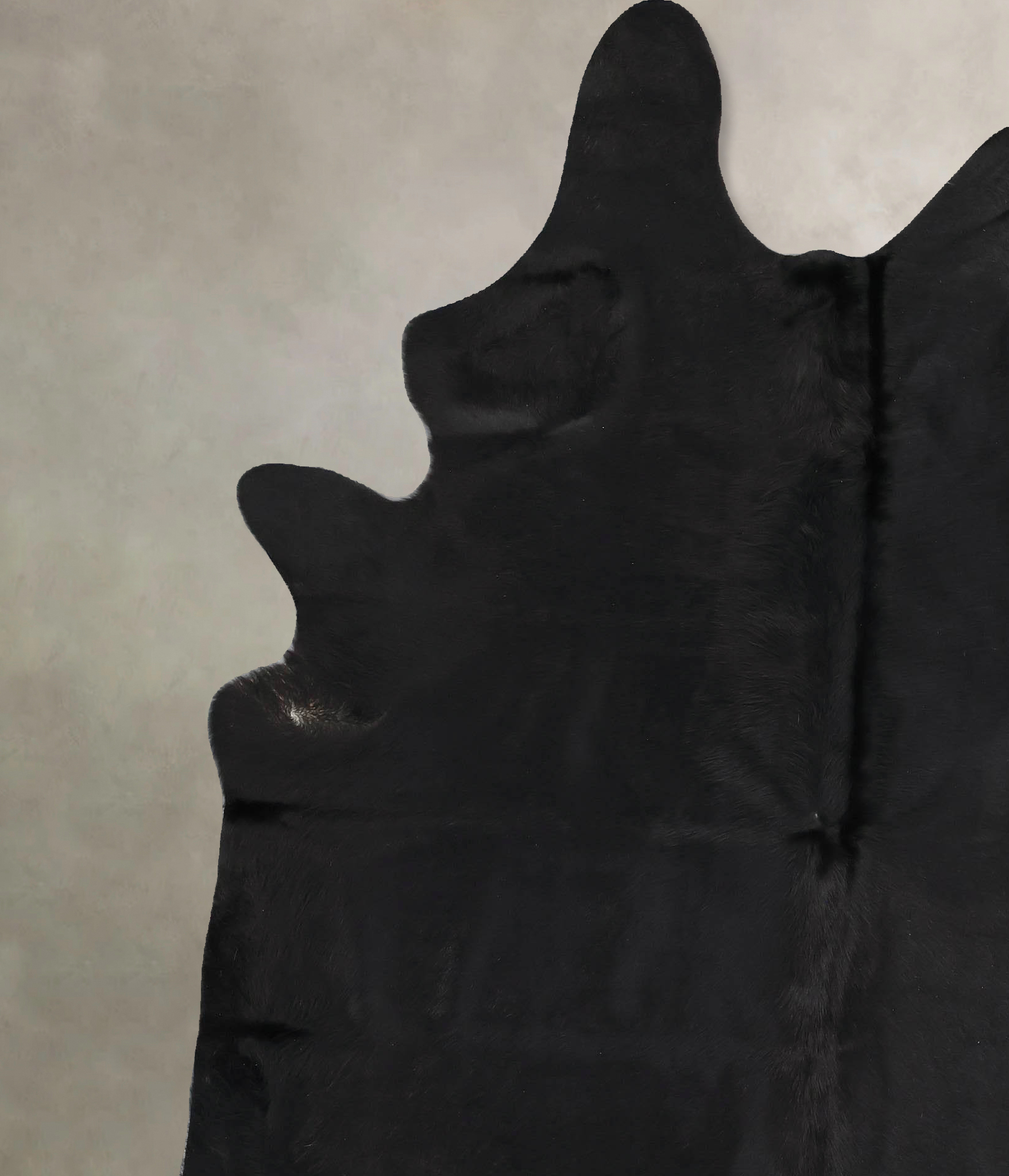 Solid Black Cowhide Rug #B14083