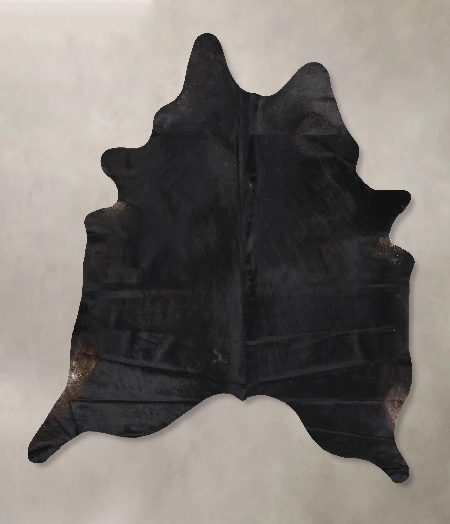 Solid Black Cowhide Rug #B14089