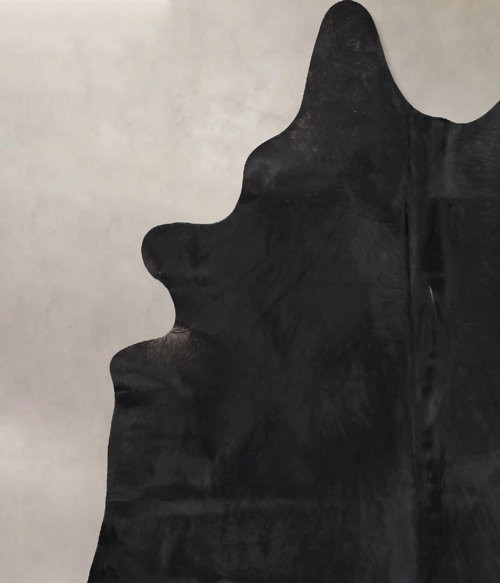 Solid Black Cowhide Rug #B14089