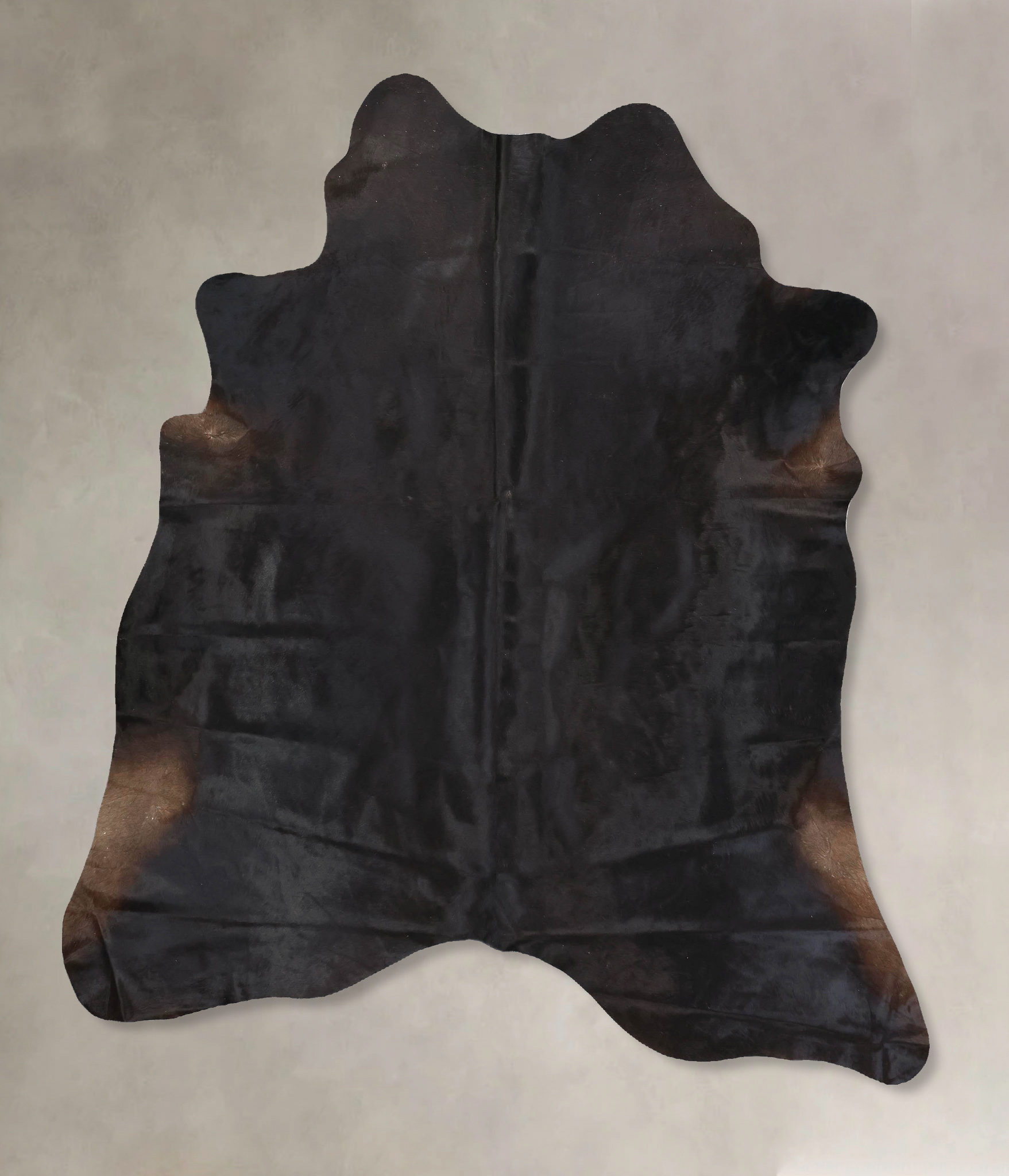 Solid Black Cowhide Rug #B14090