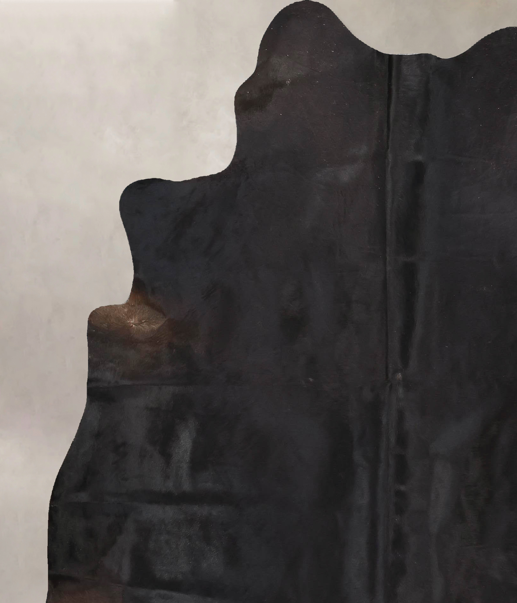 Solid Black Cowhide Rug #B14090