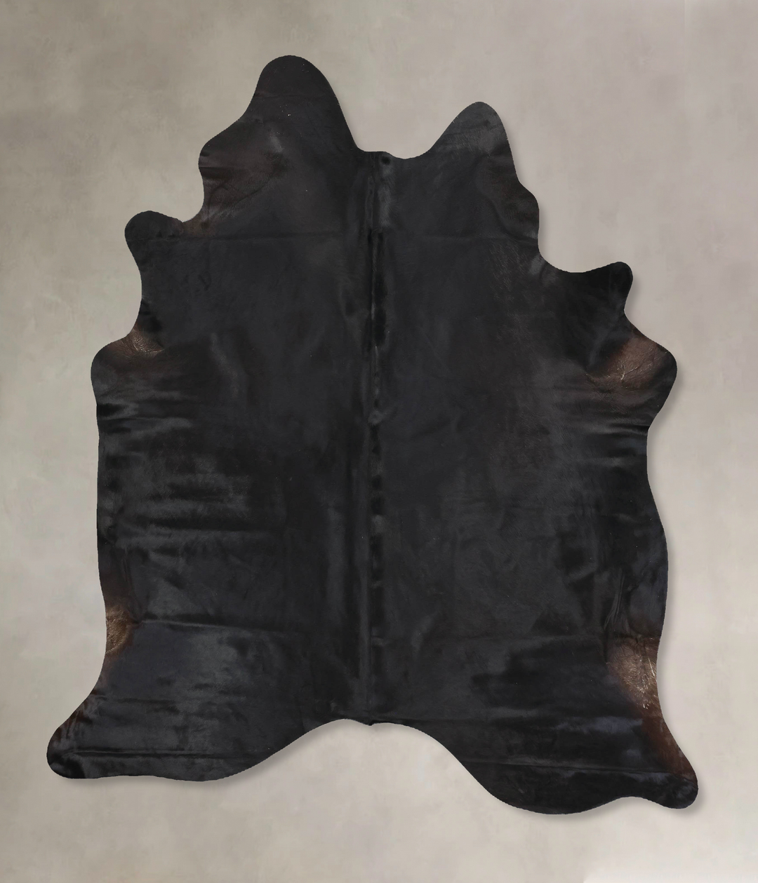 Solid Black X-Large Brazilian Cowhide Rug 7'7"H x 6'1"W #B14091 by Hud