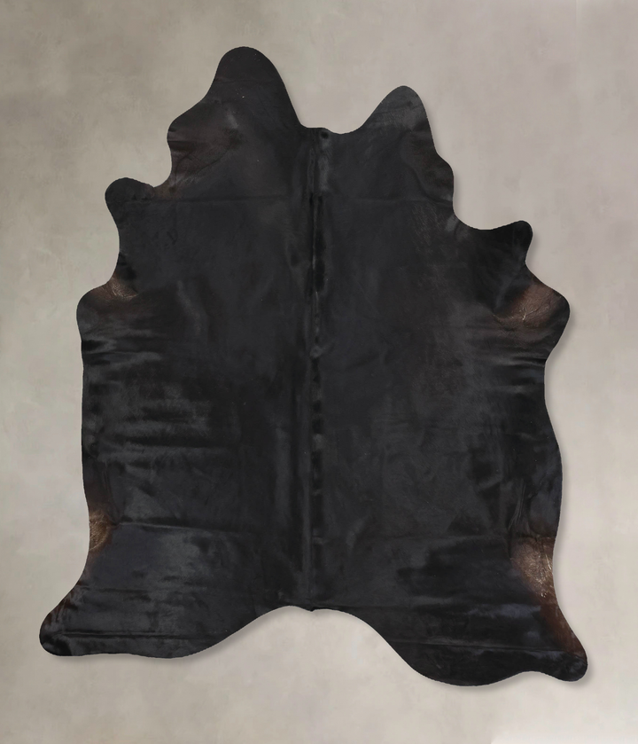 Solid Black X-Large Brazilian Cowhide Rug 7'7"H x 6'1"W #B14091 by Hudson Hides