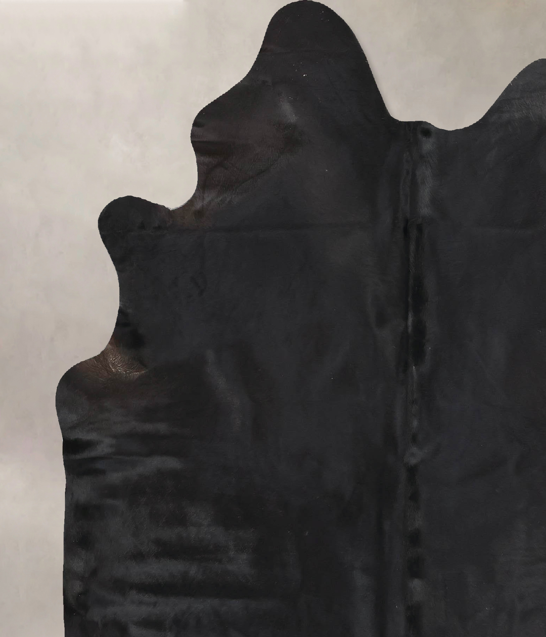 Solid Black X-Large Brazilian Cowhide Rug 7'7"H x 6'1"W #B14091 by Hud