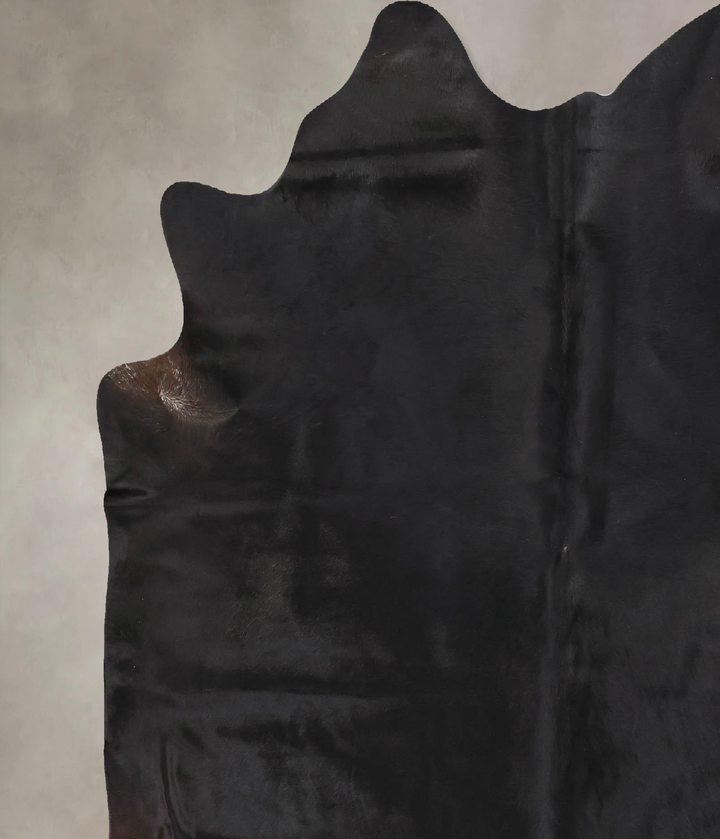 Solid Black X-Large Brazilian Cowhide Rug 6'11"H x 6'3"W #B14092 by Hudson Hides