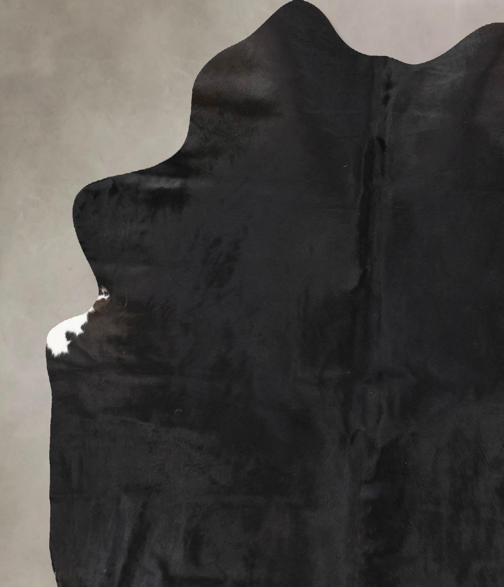 Solid Black Cowhide Rug #B14094