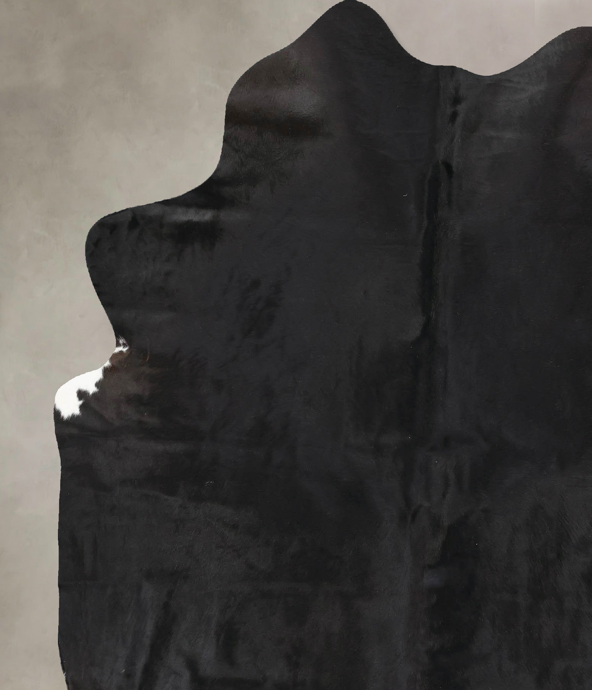Solid Black Cowhide Rug #B14094