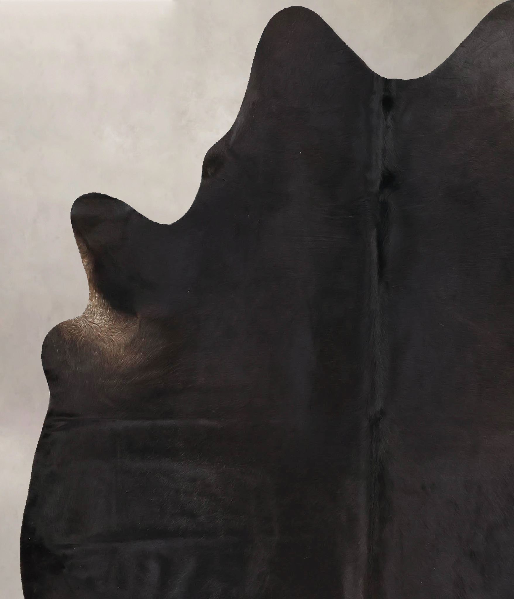 Solid Black Cowhide Rug #B14095