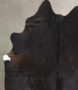Solid Black X-Large Brazilian Cowhide Rug 7'5"H x 6'2"W #B14096 by Hudson Hides