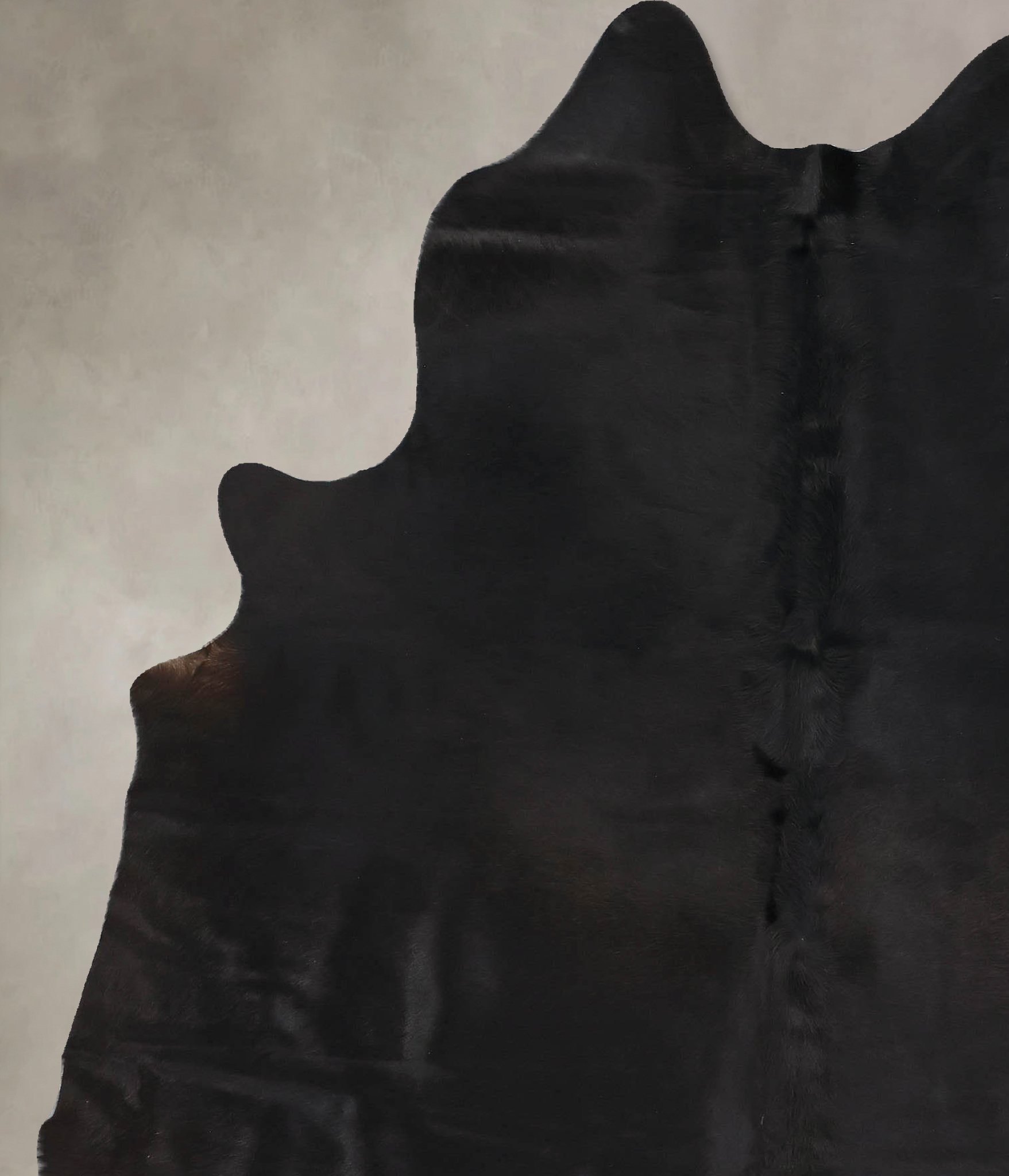 Solid Black Cowhide Rug #B14097