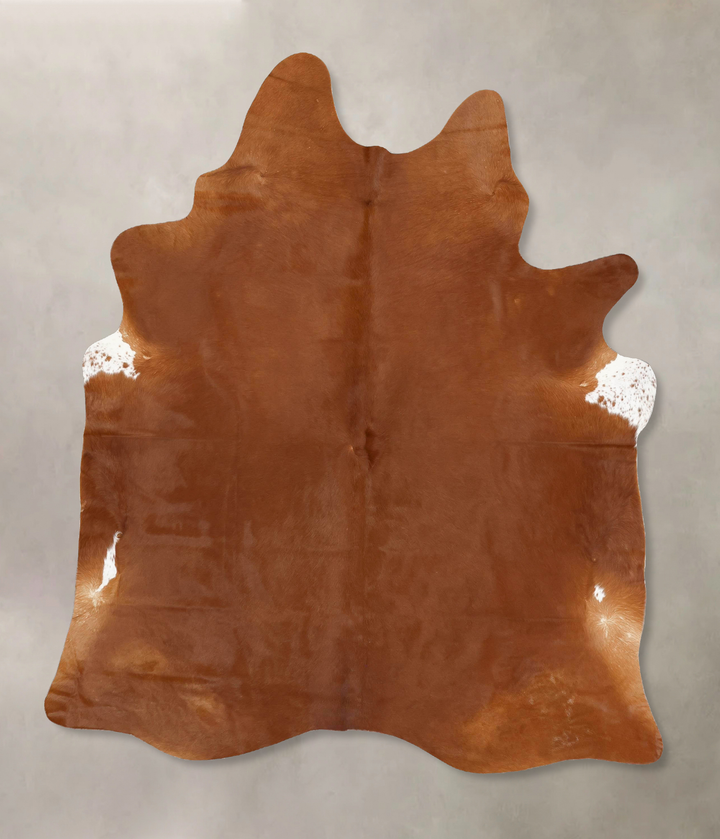 Solid Brown X-Large Brazilian Cowhide Rug 7'8"H x 5'9"W #B14121 by Hudson Hides