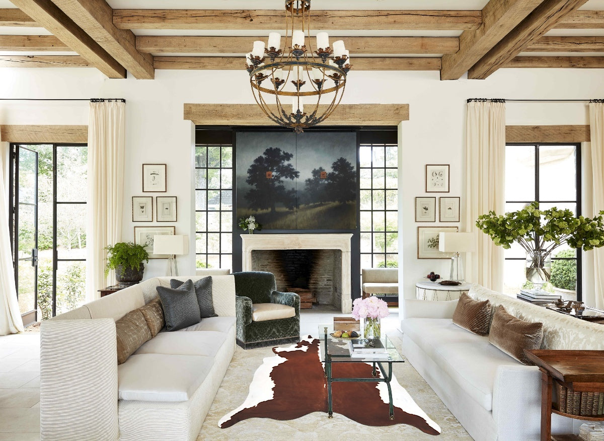 Hereford XX-Large Brazilian Cowhide Rug 8'7"H x 7'2"W #B14149 by Hudson Hides