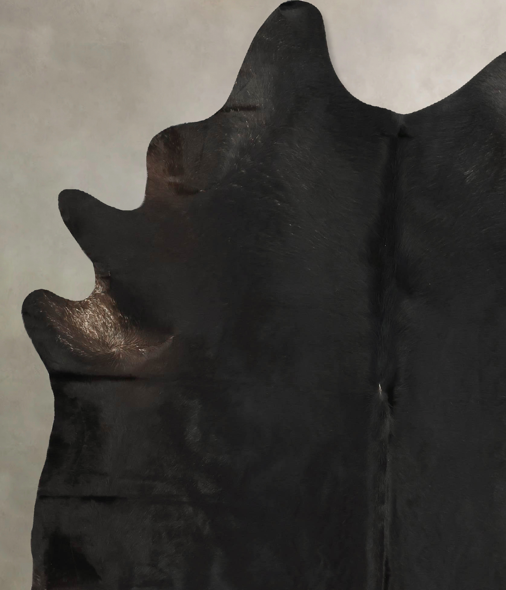 Solid Black Cowhide Rug #B14164