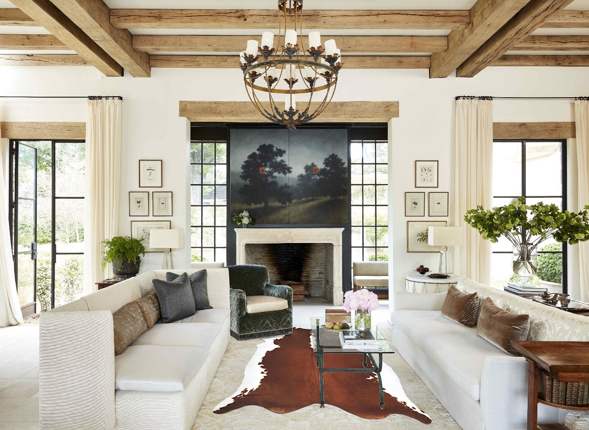 Hereford XX-Large Brazilian Cowhide Rug 8'4"H x 7'7"W #B14165 by Hudson Hides