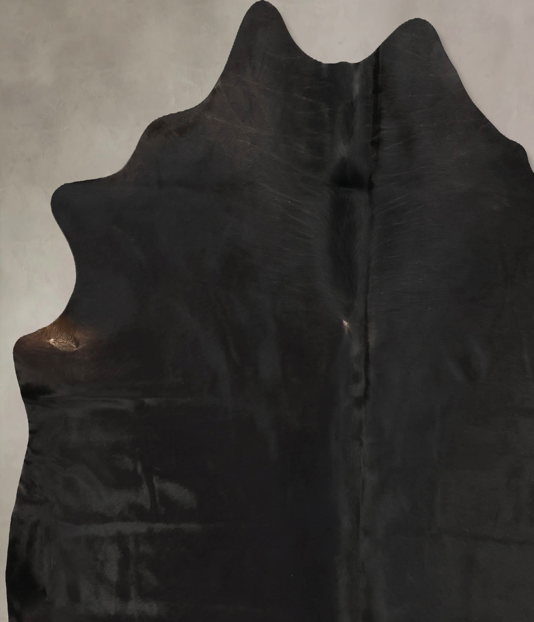 Solid Black Cowhide Rug #B14175