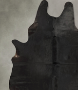Solid Black X-Large Brazilian Cowhide Rug 7'9"H x 6'5"W #B14187 by Hudson Hides