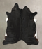 Solid Black X-Large Brazilian Cowhide Rug 6'9