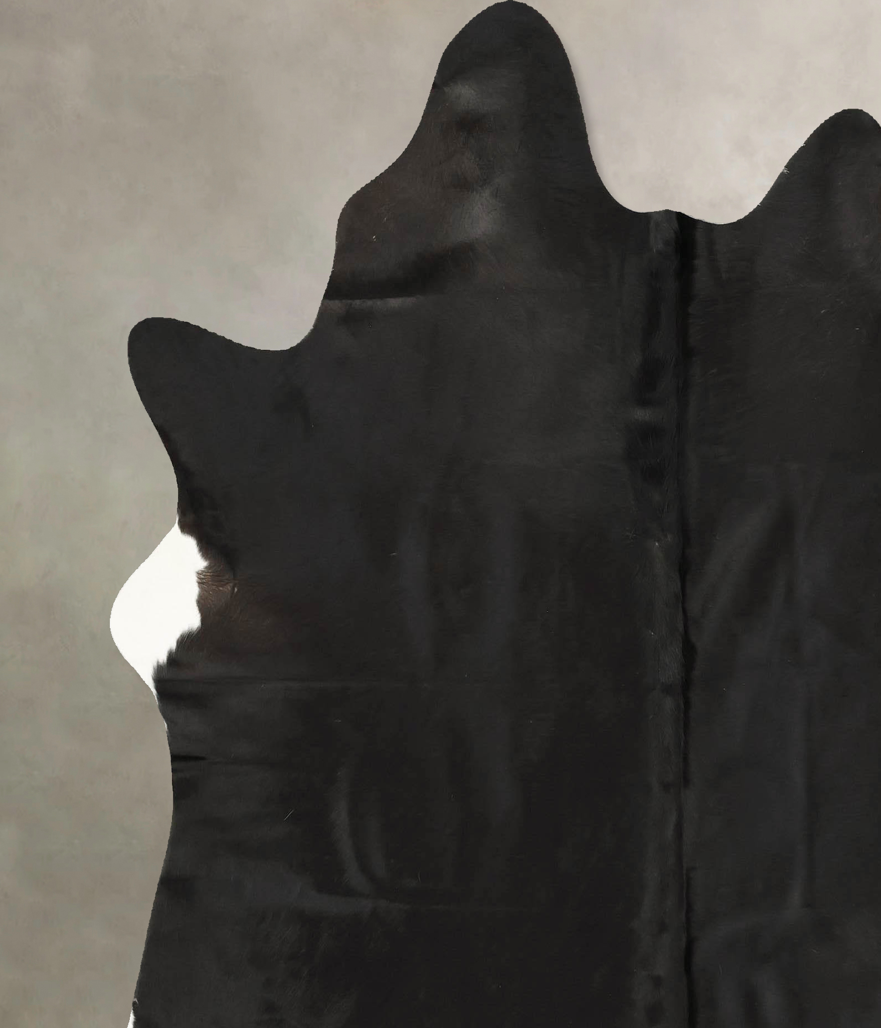 Solid Black Cowhide Rug #B14189