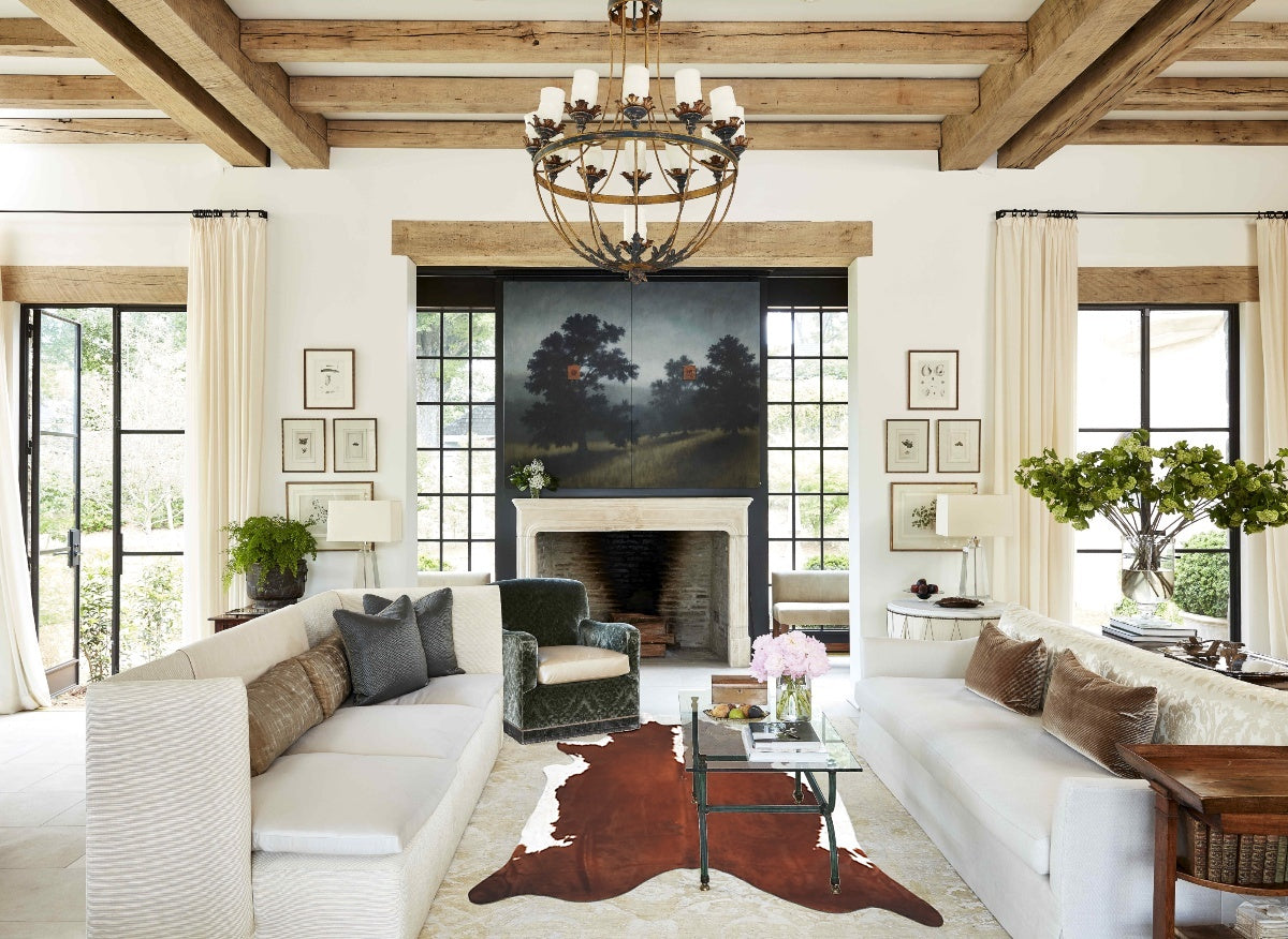 Hereford XX-Large Brazilian Cowhide Rug 8'7"H x 7'1"W #B14195 by Hudson Hides