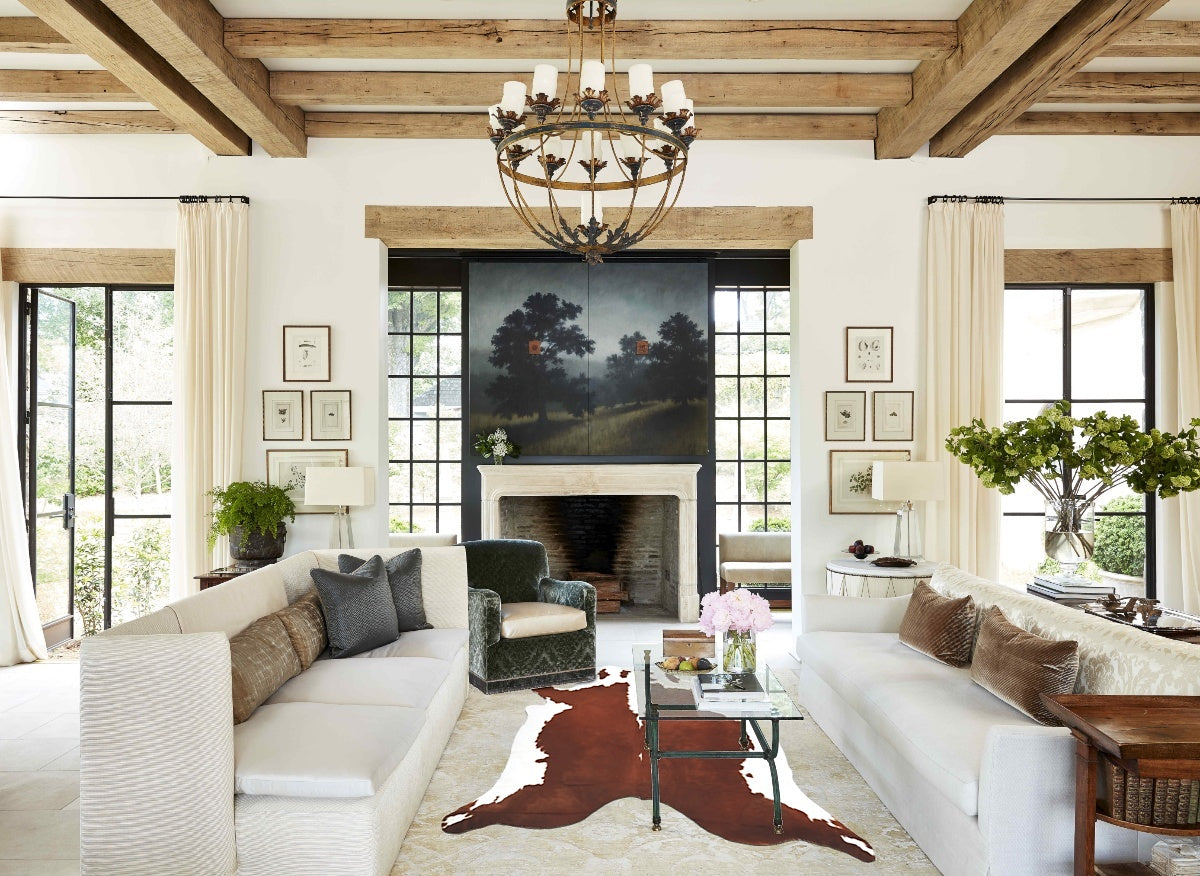Hereford XX-Large Brazilian Cowhide Rug 7'6"H x 6'10"W #B14198 by Hudson Hides