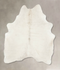 Solid White Large Brazilian Cowhide Rug 6'9