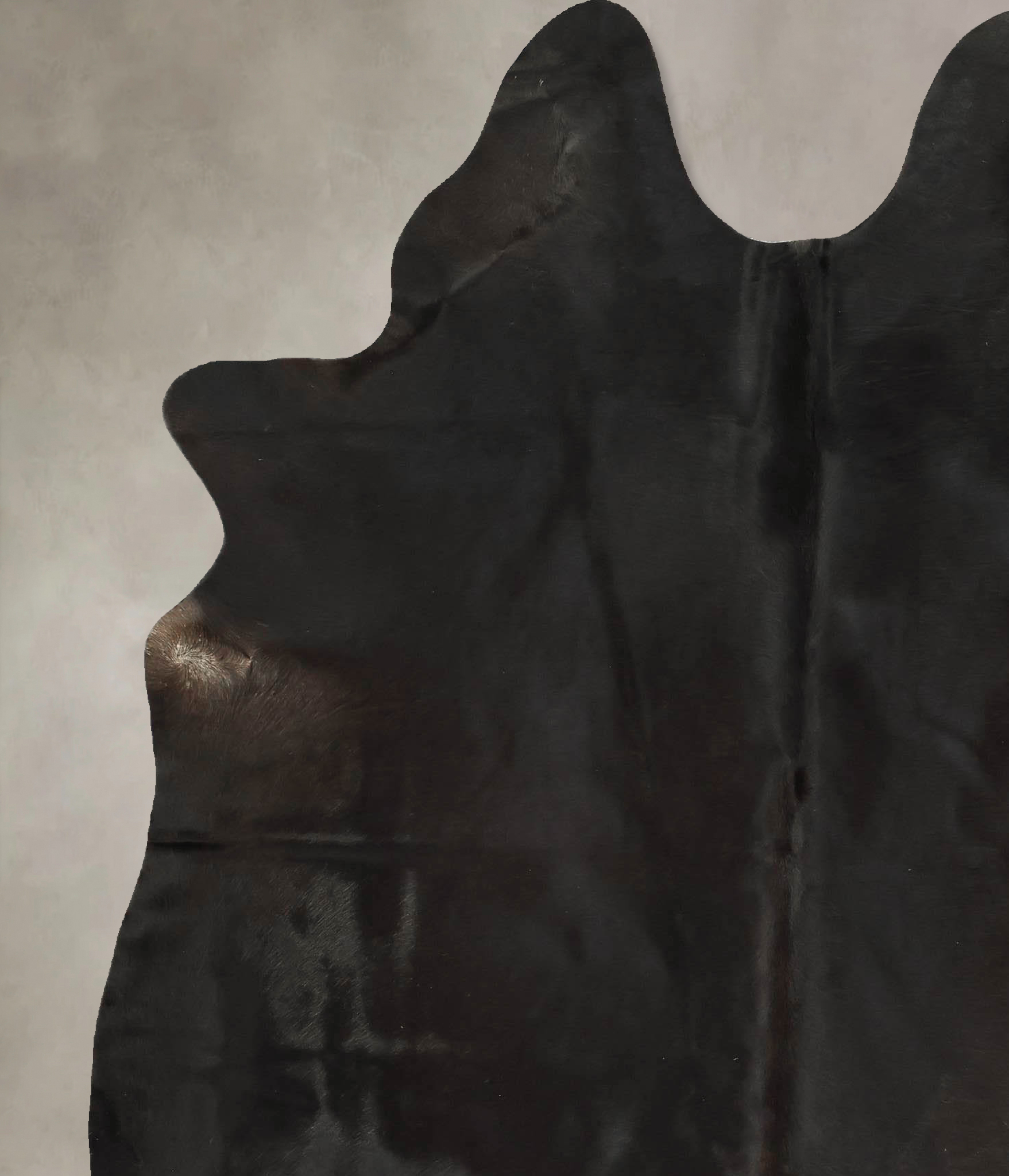 Solid Black Cowhide Rug #B14222