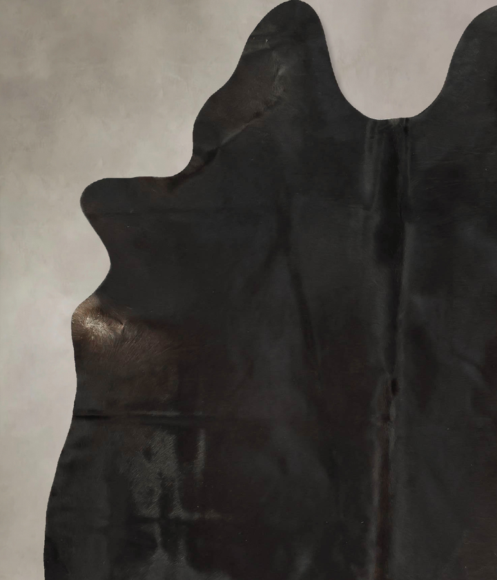 Solid Black X-Large Brazilian Cowhide Rug 7'6"H x 5'9"W #B14222 by Hudson Hides