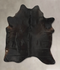 Solid Black Large Brazilian Cowhide Rug 7'1