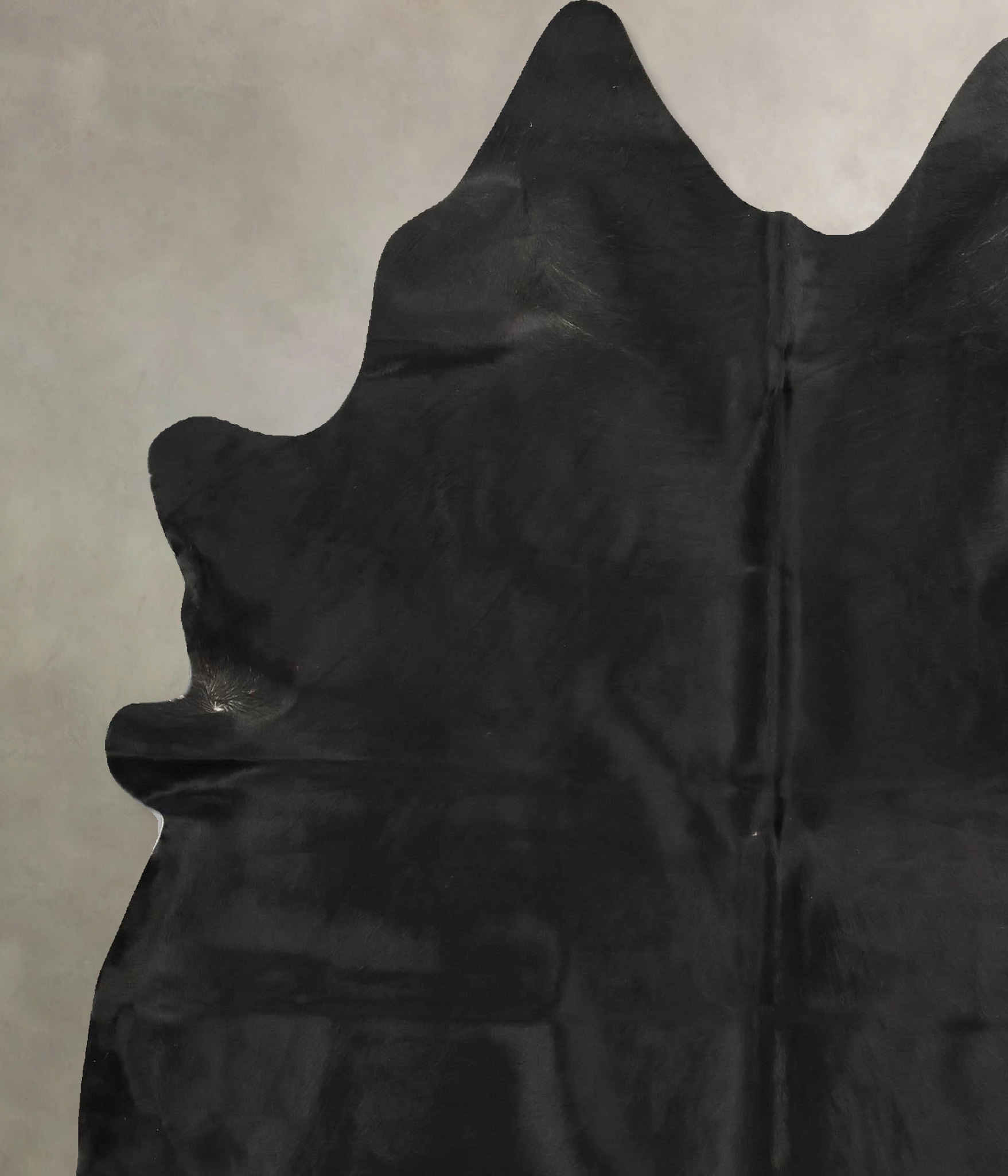 Solid Black Cowhide Rug #B14224