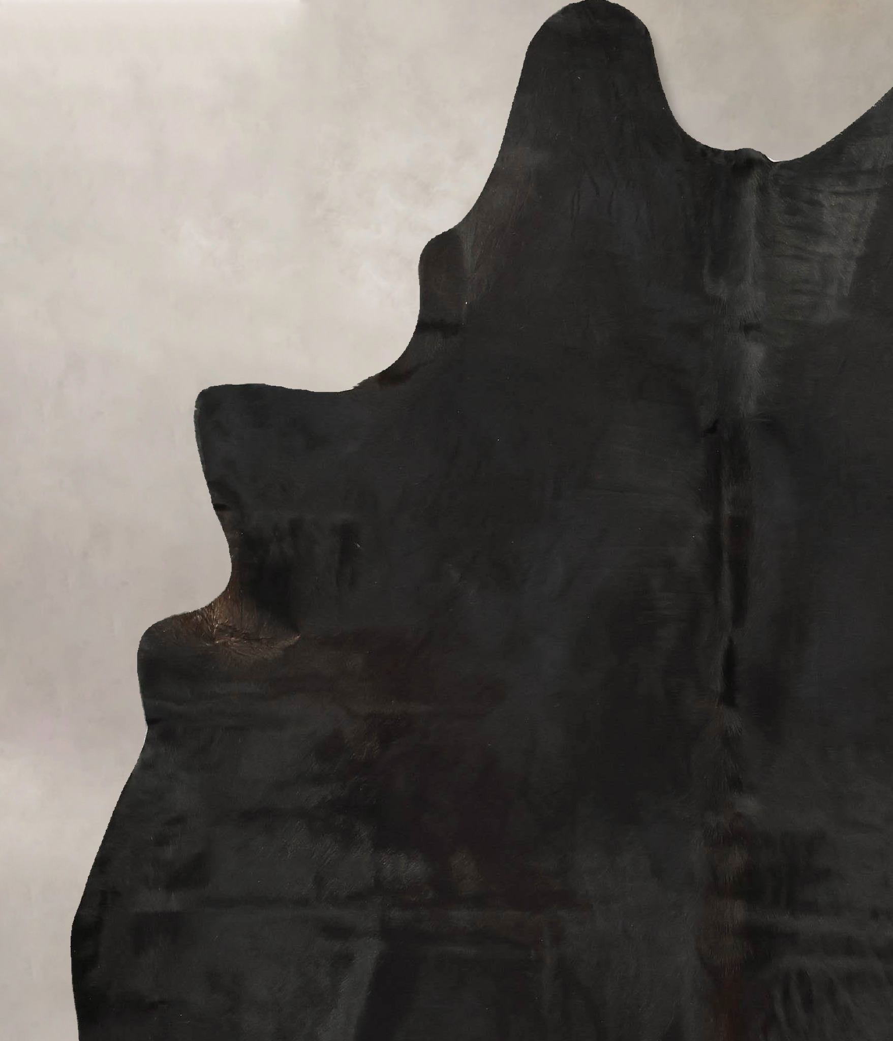 Solid Black Cowhide Rug #B14256