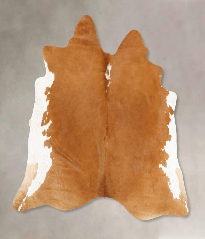 Brown and White Regular X-Large Brazilian Cowhide Rug 6'8"H x 6'8"W #B14270 by Hudson Hides