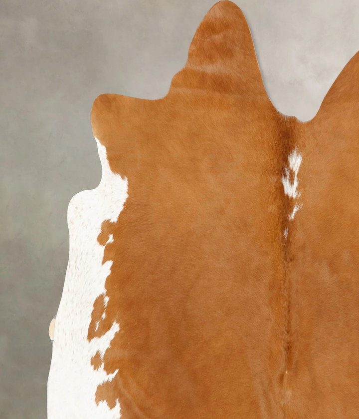Brown and White Regular X-Large Brazilian Cowhide Rug 6'8"H x 6'8"W #B14270 by Hudson Hides