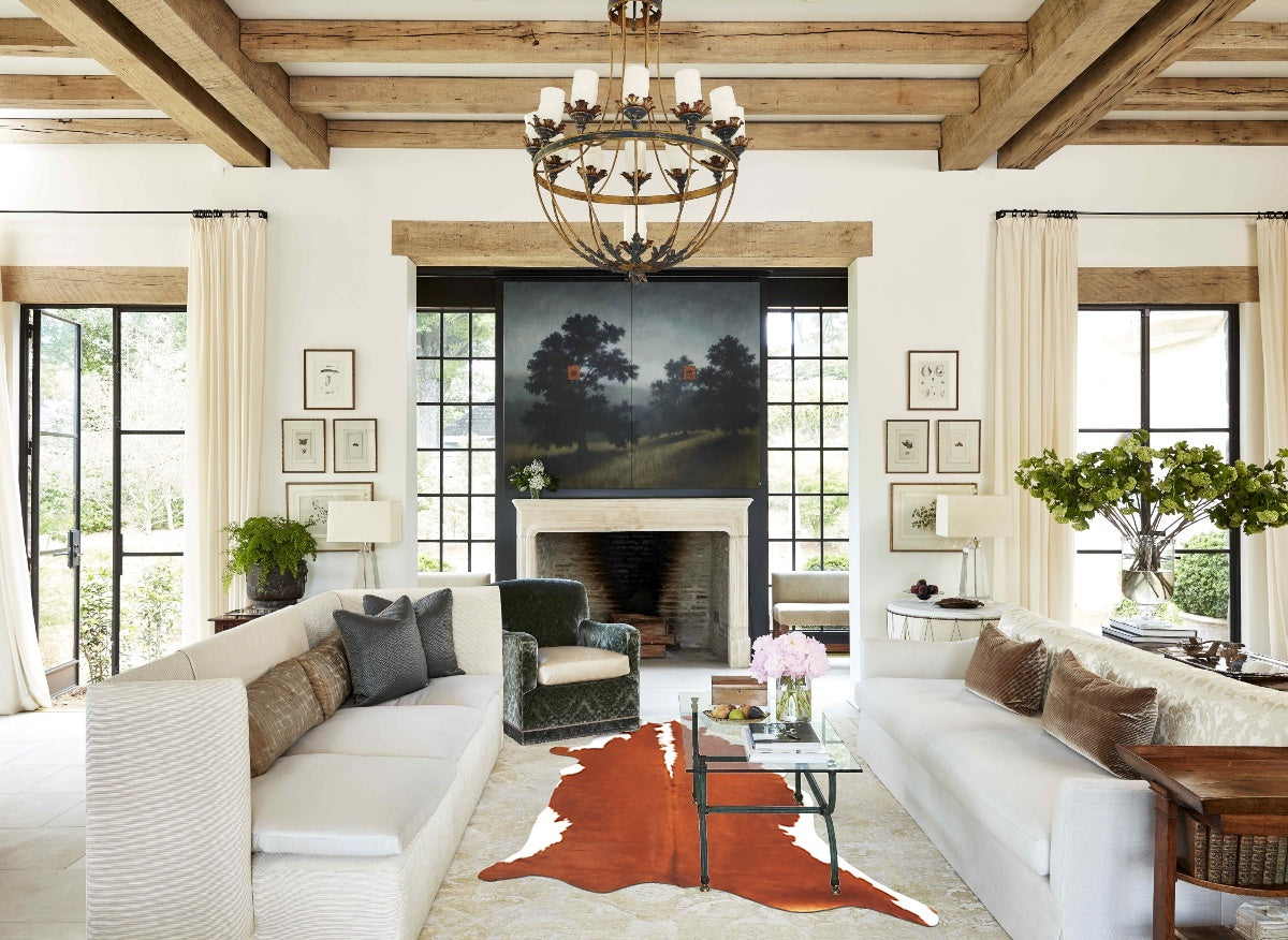 Hereford XX-Large Brazilian Cowhide Rug 7'11"H x 6'4"W #B14272 by Hudson Hides