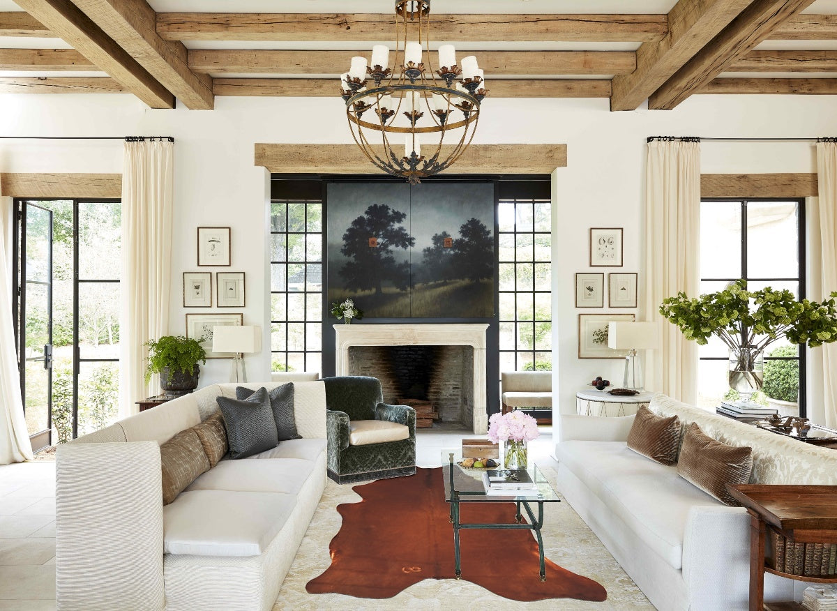 Solid Brown Cowhide Rug #B14278